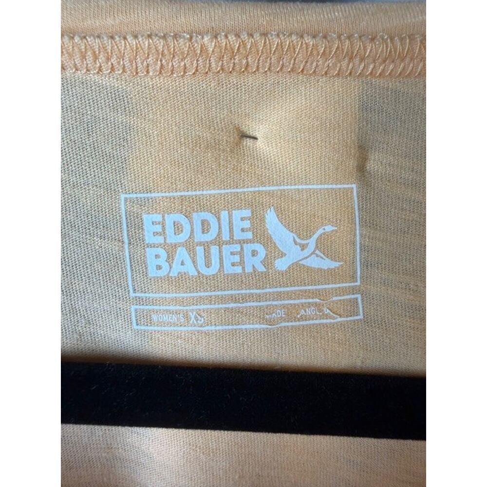 Eddie Bauer Womens Tryout V-Neck Tee Apricot Long Sleeve Size XS NWT - Picture 4 of 7